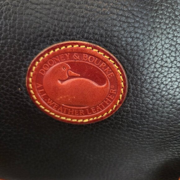 Vintage Dooney & Bourke All Weather Leather Backpack Black Tan No Fob Large - Picture 3 of 16